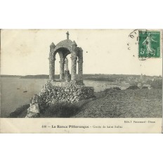 CPA: LES BORDS DE LA RANCE, La GROTTE de Saint Suliac, en 1910