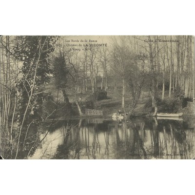 CPA: LES BORDS DE LA RANCE, CHATEAU DE LA VICOMTE, L'ETANG, 1900