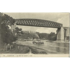 CPA: LES BORDS DE LA RANCE, LE PONT de LESSARD, Animée, vers 1900