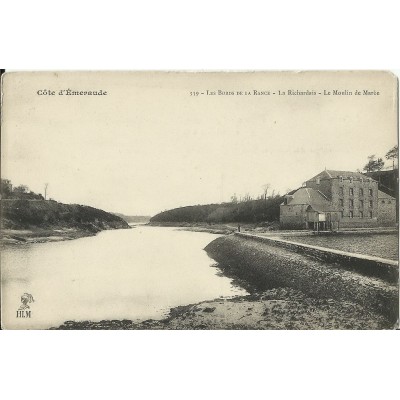 CPA: LES BORDS DE LA RANCE, Le Pont à MAREE (La Richardais), vers 1900