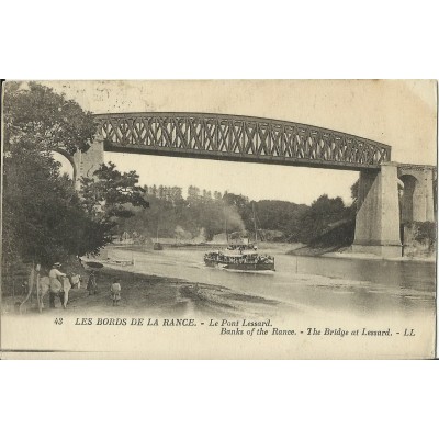 CPA: LES BORDS DE LA RANCE, LE PONT LESSARD, Animé, vers 1920