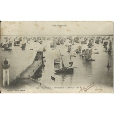 CPA: CANCALE, LE DEPART de la CARAVANE vers 1900