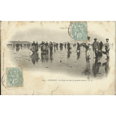 CPA: CANCALE, LA BAIE UN JOUR DE GRANDE MAREE (animée), vers 1900