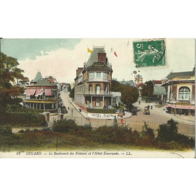 CPA: DINARD: Le Boulevard des Falaises & HOTEL EMERAUDE, années 1910