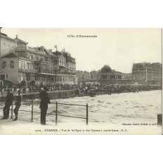 CPA: DINARD: DIGUE et CASINOS, marée haute, vers 1930