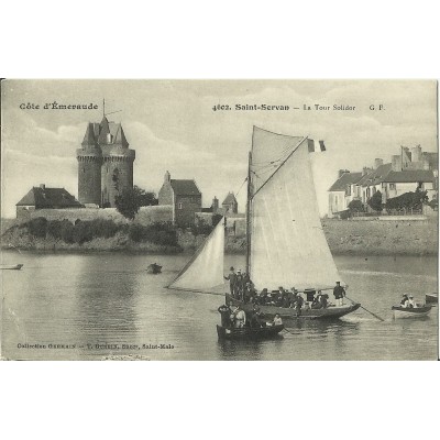 CPA: SAINT-SERVAN, LA TOUR SOLIDOR, BATEAUX, ANIMATION vers 1910