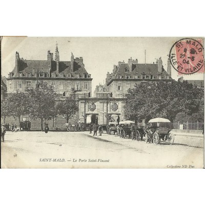 CPA: SAINT-MALO, LA PORTE SAINT-VINCENT, ANIMEE, vers 1900