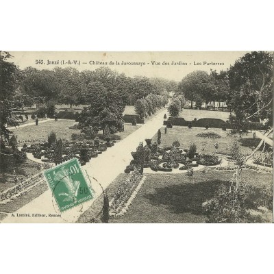 CPA: JANZE, CHATEAU DE LA JAROUSSAYE (JARDINS), vers 1910