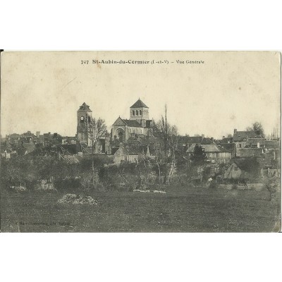 CPA: SAINT-AUBAIN-DU-CORMIER, VUE GENERALE, vers 1900