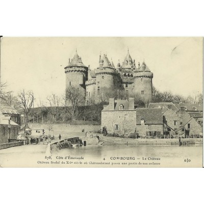 CPA: COMBOURG, LE CHATEAU, L'Etang (Animation), vers 1900