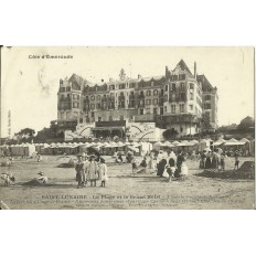 CPA: SAINT-LUNAIRE, La Plage & Le grand Hotel (ANIMEE), vers 1900