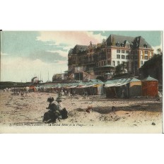 CPA: SAINT-LUNAIRE, LE GRAND HOTEL & LA PLAGE, colorisée, vers 1900