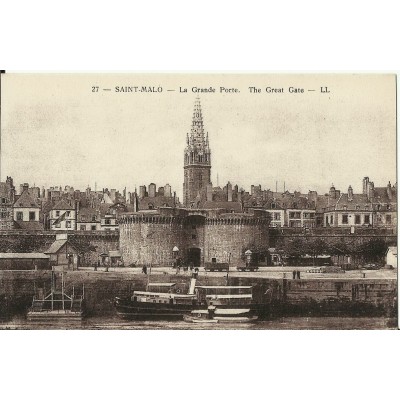 CPA: SAINT-MALO, LA GRANDE PORTE, BATEAUX VAPEUR, vers 1910