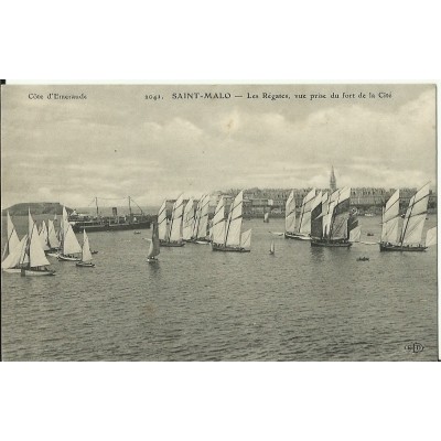 CPA: SAINT-MALO, Les Régates, vues du fort de la Cité, vers 1900