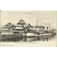 CPA: SAINT-MALO, Le Grand Casino Municipal, VAPEUR au BASSIN, vers 1900