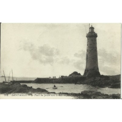 CPA: SAINT-MALO, Le Phare du Jardin dans la Baie, vers 1900