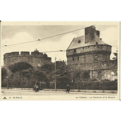 CPA: SAINT-MALO, LE CHATEAU- La Générale & le Donjon, années 1920