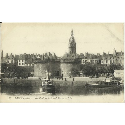 CPA: SAINT-MALO, Les Quais, la Grande Porte , (1900)