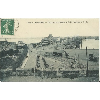 CPA: SAINT-MALO, REMPARTS, CASINO, LES SQUARES, vers 1900