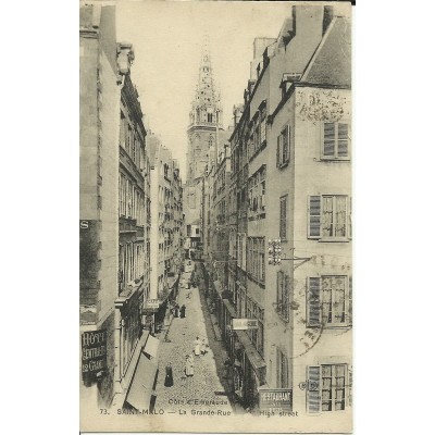 CPA: SAINT-MALO, La Grande Rue, vers 1920