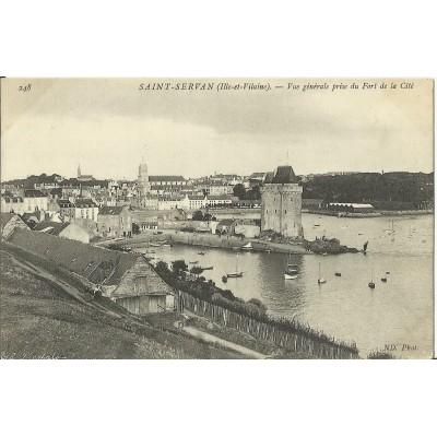 CPA: SAINT-SERVAN, VUE GENERALE PRISE DU FORT DE LA CITE vers 1900