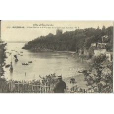 CPA: SAINT-SERVAN, L'ANSE MURPHI et le Chateau de la Roche aux Mouettes, vers 1900