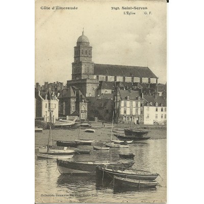 CPA: SAINT-SERVAN, L'EGLISE, vers 1910