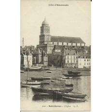 CPA: SAINT-SERVAN, L'EGLISE, en 1910