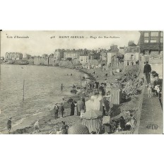 CPA: SAINT-SERVAN, Plage des Bas-Sablons, vers 1900.