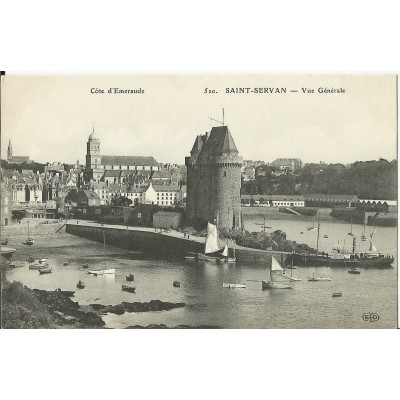 CPA: SAINT-SERVAN, vue générale vers 1900.