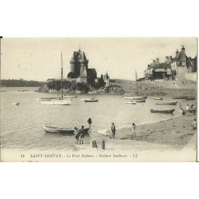 CPA: SAINT-SERVAN, Enfants au Port Solidor, vers 1930.