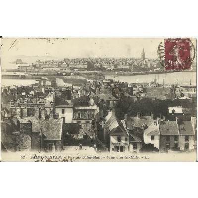 CPA: SAINT-SERVAN, VUE SUR SAINT-MALO, vers 1920