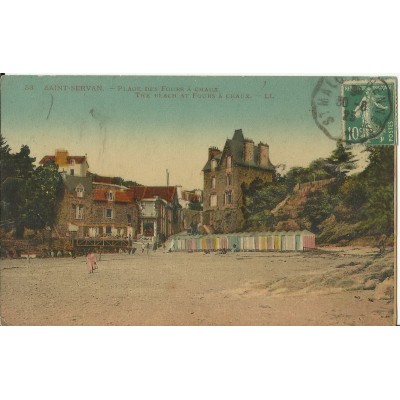 CPA: SAINT-SERVAN, Plage des Fours à Chaux, vers 1920