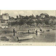 CPA: SAINT-SERVAN, Plage des Fours à Chaux, Animée, vers 1910