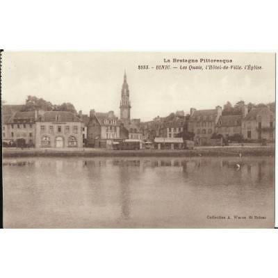 CPA: BINIC, Les Quais, Hotel de Ville, Eglise, années 1910.