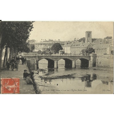 CPA: LANNION, Le Pont St-Anne, Animée, en 1900