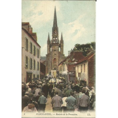 CPA: PLOUGASTEL, Rentrée de la Procession, vers 1900