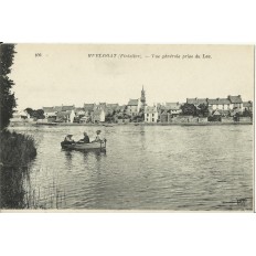 CPA: HUELGOAT, Vue Générale prise du Lac, vers 1900