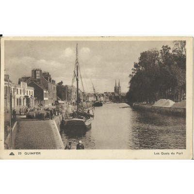 CPA: QUIMPER, Les Quais du Port, vers 1930