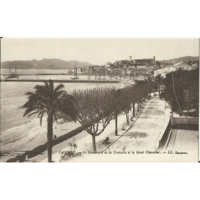 CPA: CANNES, Boulevard de la Croisette, le Mont Chevalier, vers 1900