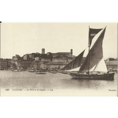 CPA: CANNES, le Port et le Suquet, vers 1900