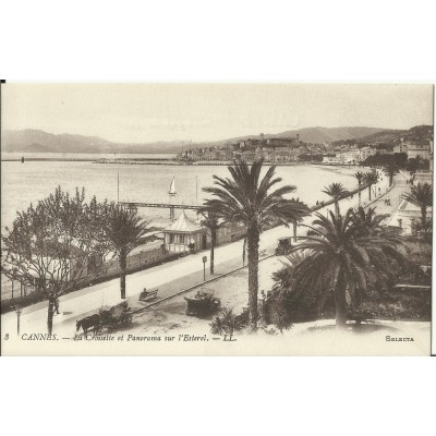 CPA: CANNES, la Croisette et Panorama sur l'Esterel, vers 1900