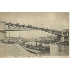 CPA: BREST, Le Port Militaire et le Pont National, années 1900