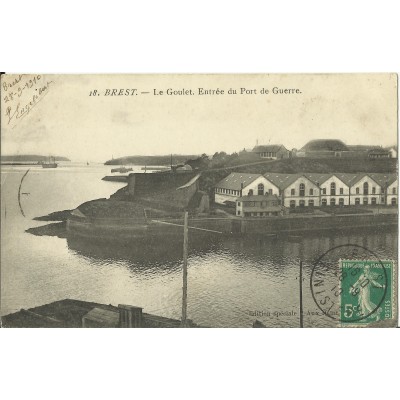 CPA: BREST, Le Goulet.Entrée du Port de Guerre, années 1900