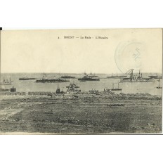 CPA: BREST, La Rade, L'Escadre, années 1910