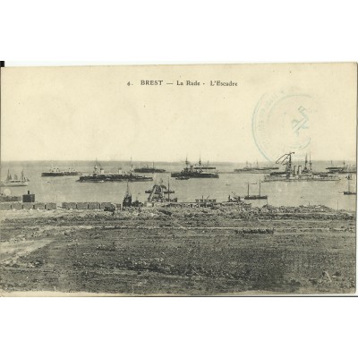 CPA: BREST, La Rade, L'Escadre, années 1910