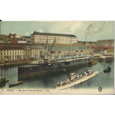 CPA: BREST, Vue sur le Port de Guerre, colorisée, années 1910