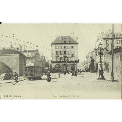 CPA: BREST, Place des Portes, années 1900