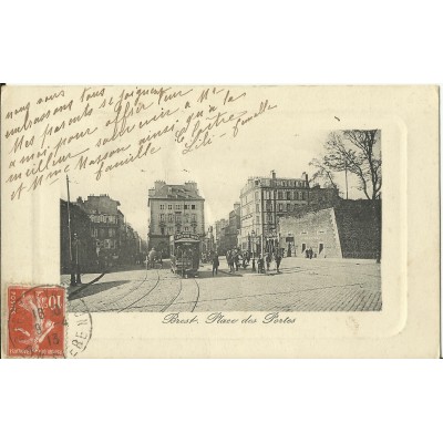 CPA: BREST, Place des Portes, années 1910