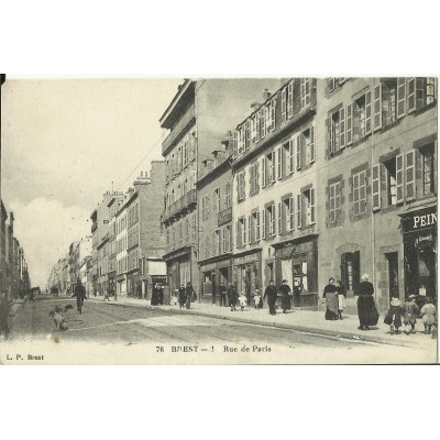 CPA: BREST, La rue de Paris, années 1900